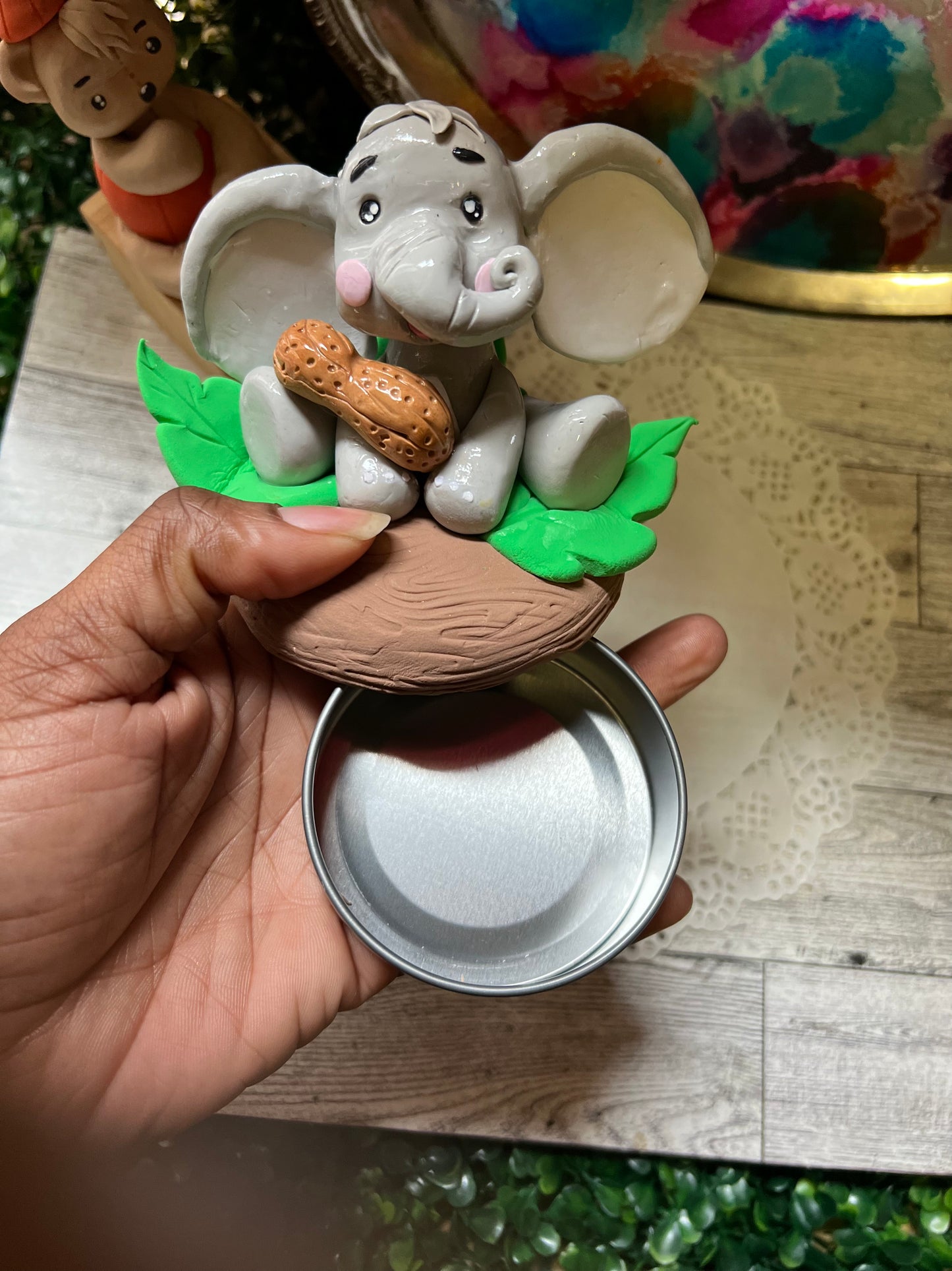 Trinket Container( elephant 🐘 and peanut 🥜 )