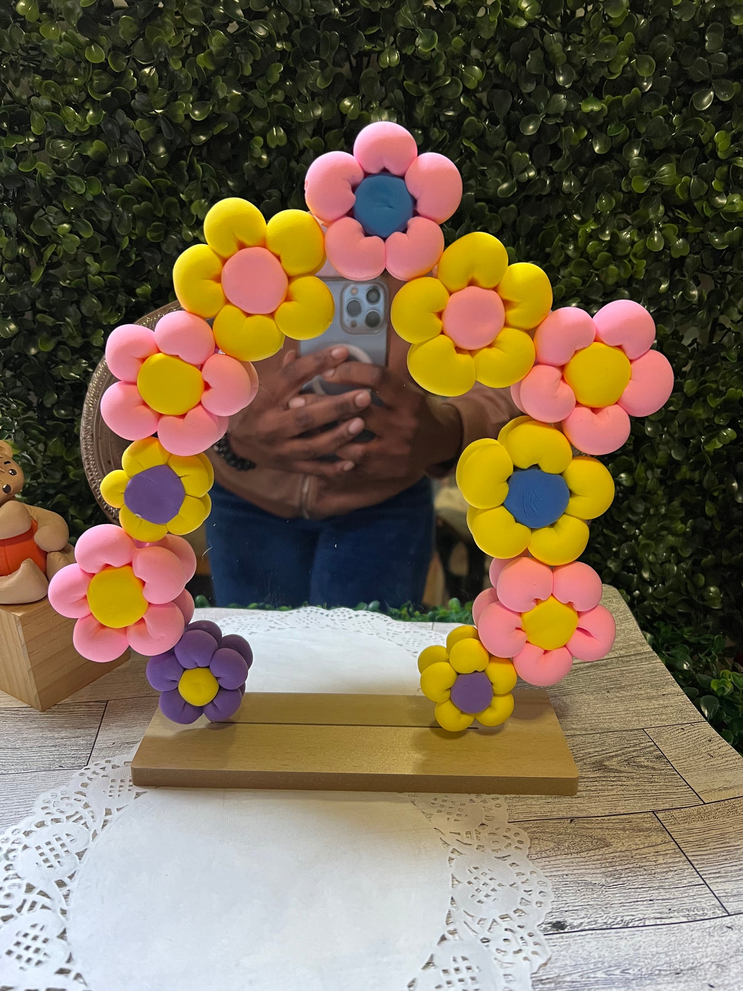 Flower mirror ( pink,yellow, purple blue)