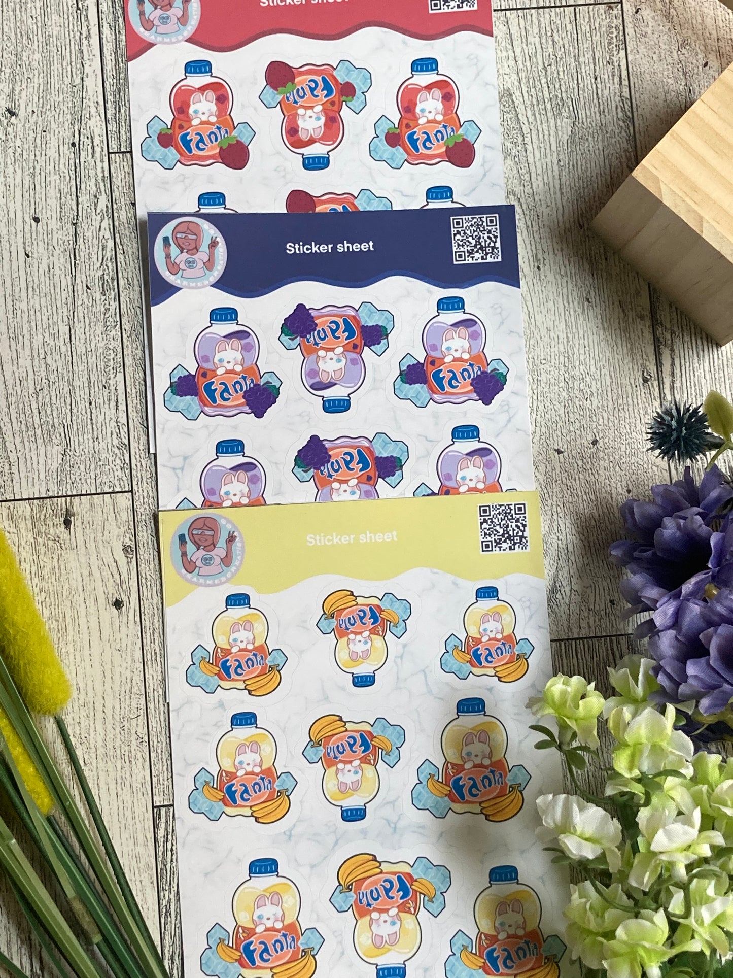 Strawberry 🍓 Fanta on Ice Sticker Sheet