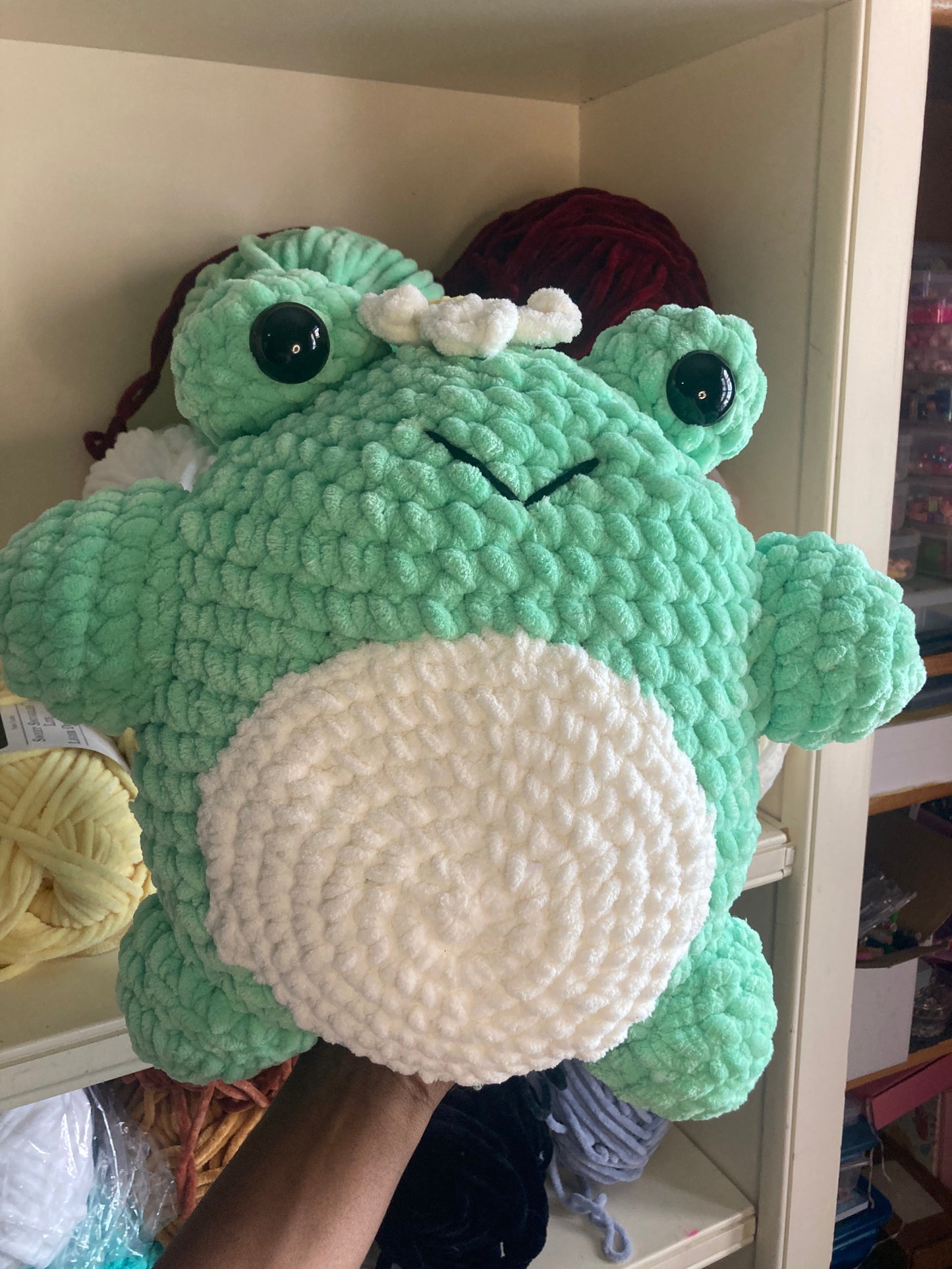 Frog with flower Plushie