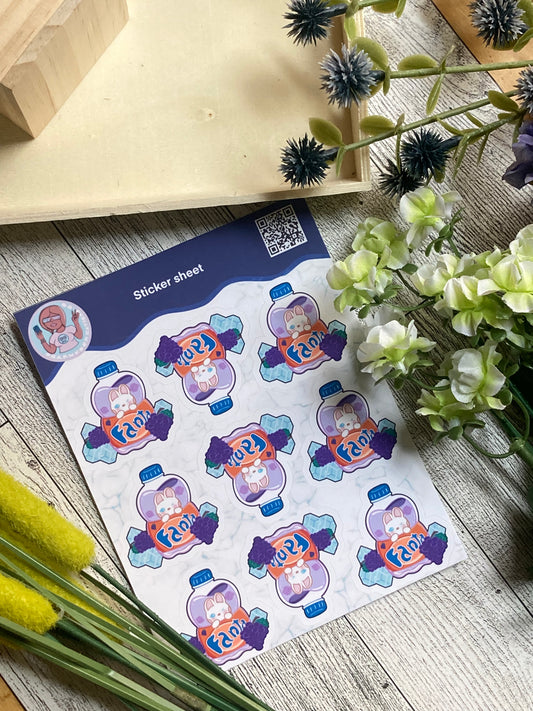 Grape 🍇 Fanta on Ice Sticker Sheet