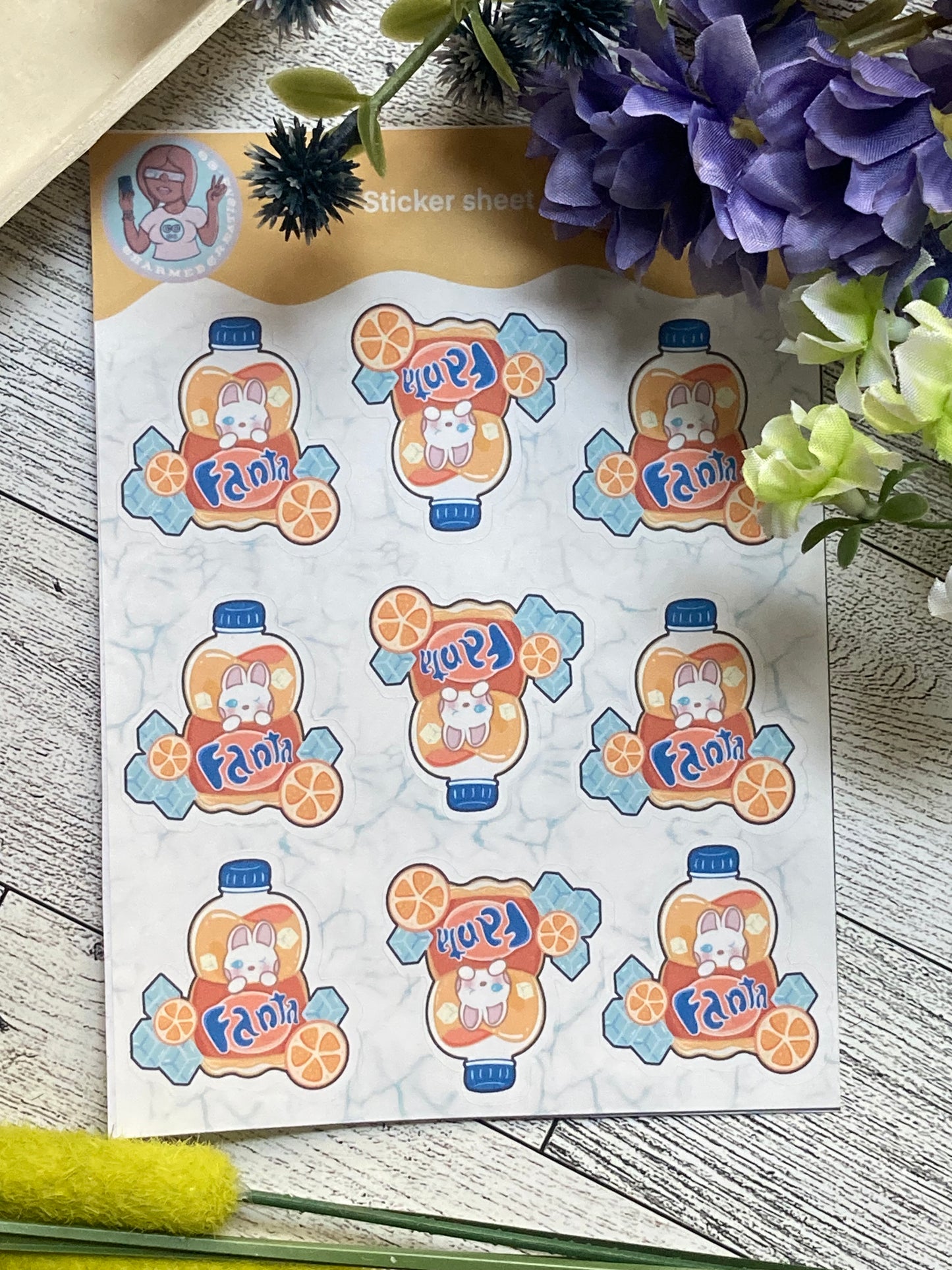 Orange Fanta on Ice Sticker Sheet