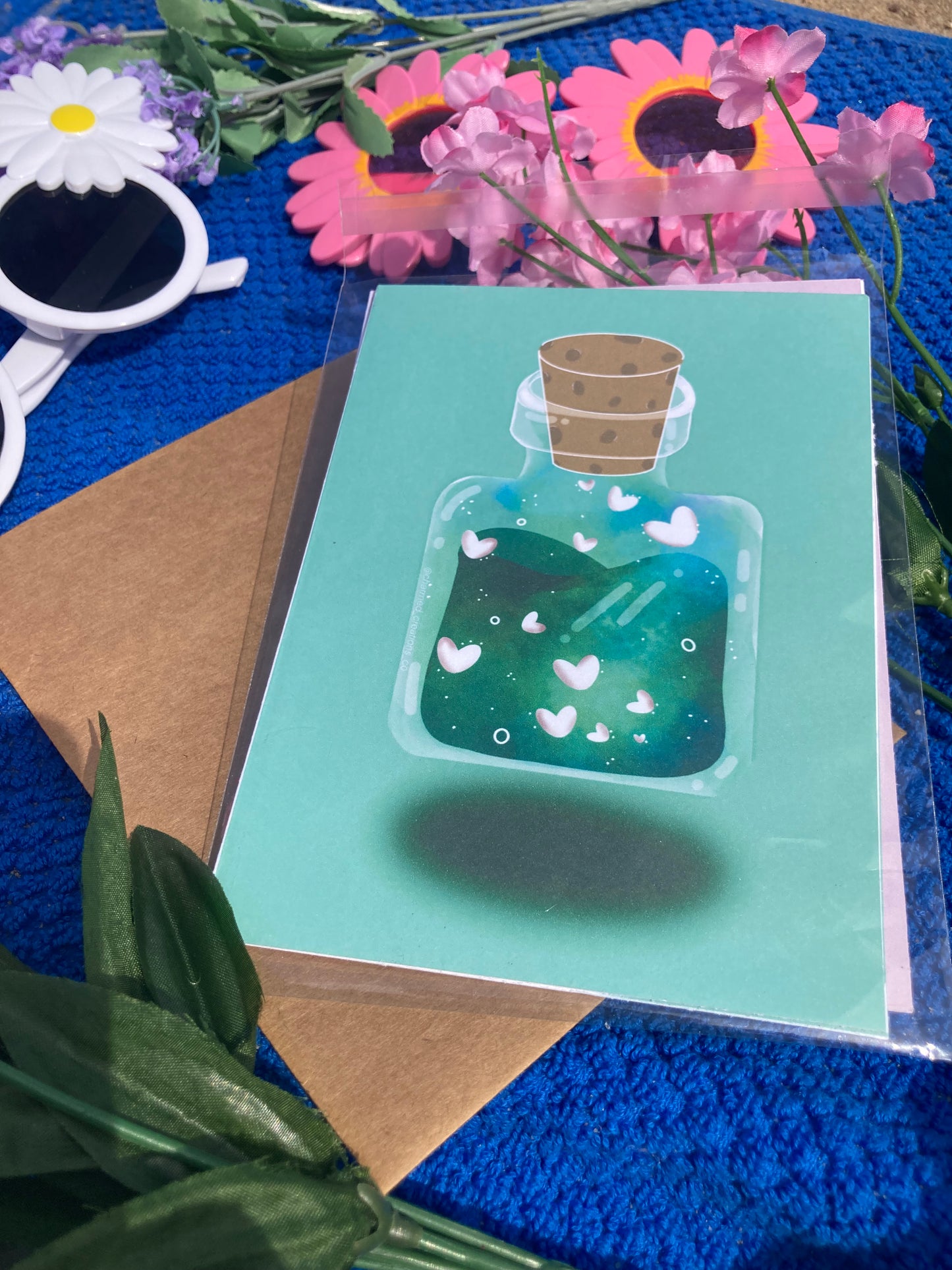 Greenery potion bottle Greeting Card
