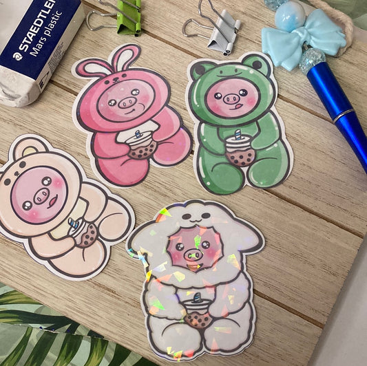 Piggy in Costume Stickers (set 01)