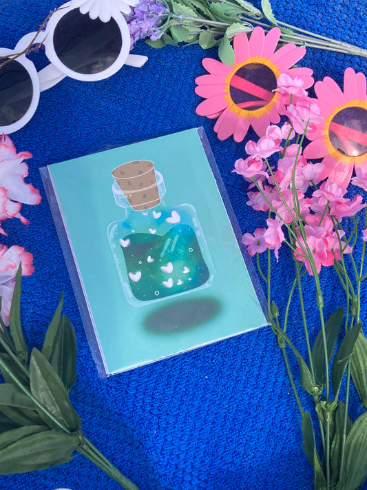 Greenery potion bottle Greeting Card