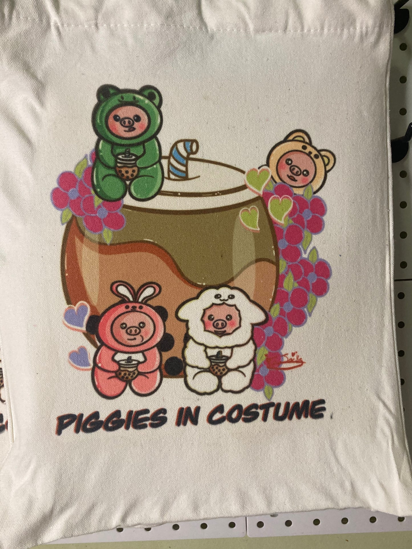 Piggies in Costume Tote Bags