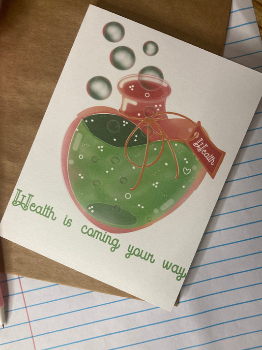 Wealth potion greeting card